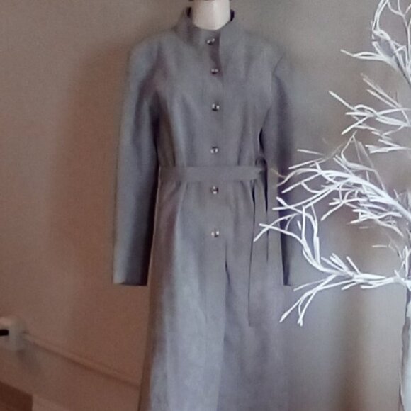 VTG Ultra Suede Majestic Garment Belted Trench Coat Size S - Picture 2 of 16